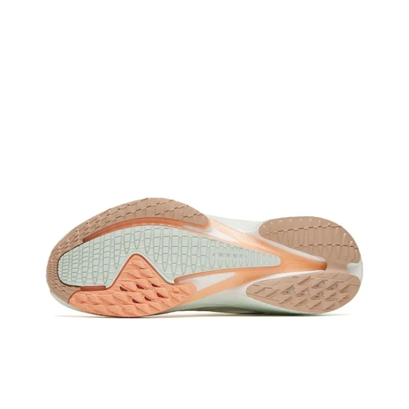 Anta MACH 3.0 Cushioned Slip Resistant Abrasion Resistant Low Top Casual Running Shoes Women's White Orange Green-4