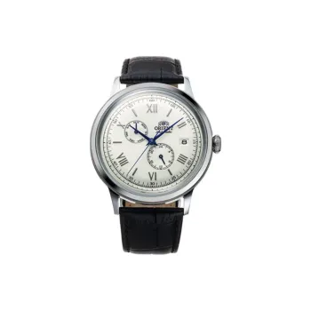 ORIENT Automatic/Manual Mechanical Movement Leather Strap Watch Unisex White Dial
