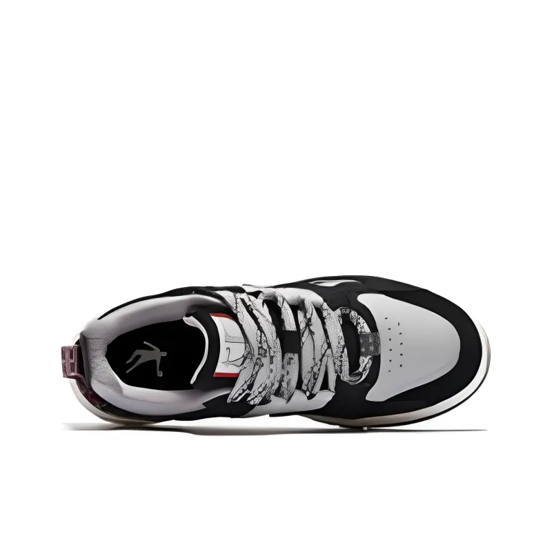 QIAODAN Inheritance 2.0 Enablement 2.0 Wear Resistant Low Top Skateboard Shoes Black Gray-3