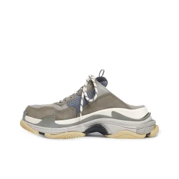 Balenciaga Triple S Mules 'Grey Blue Double Foam And Mesh'