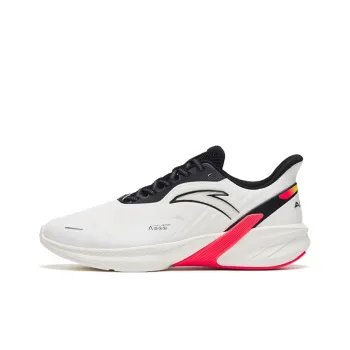 Anta DuCi4 Cushioned Slip Resistant Low Top Running Shoes Men's White Black Red