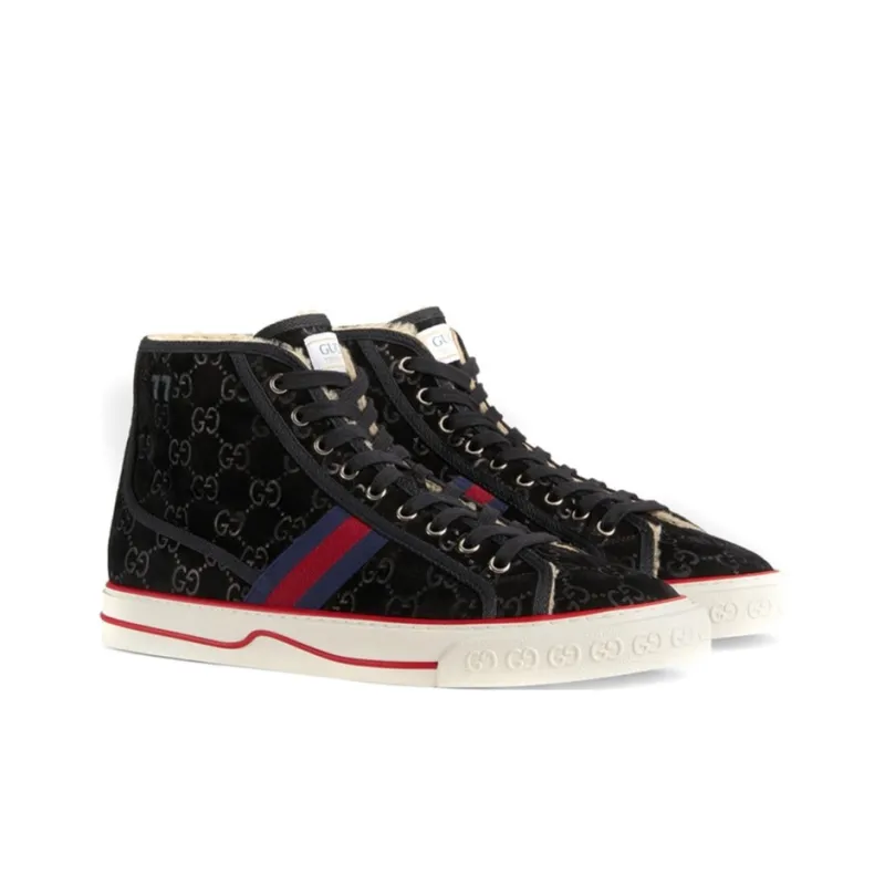 GUCCI Tennis 1977 Stylish Skateboarding Shoes Women's Black-2