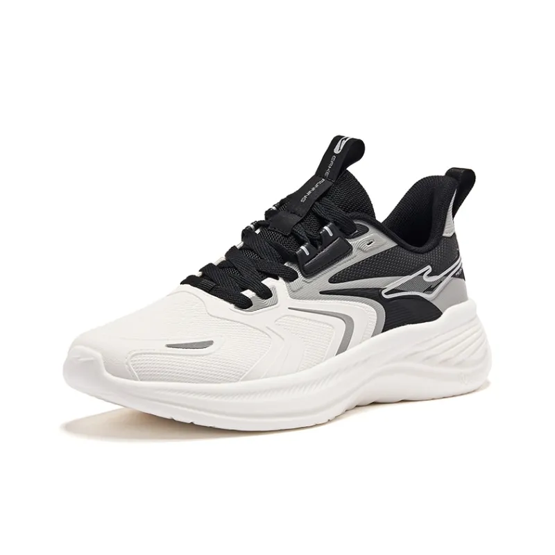 Erke Shuttle 2.0 Cushioning, Wear Resistant Low Top Casual Running Shoes Men's White Gray-2