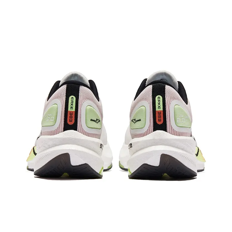 Erke Dust 2.0 Shock Absorbers Rebound Low Top Marathon Training Long Distance Running Shoes Men's White Green-3