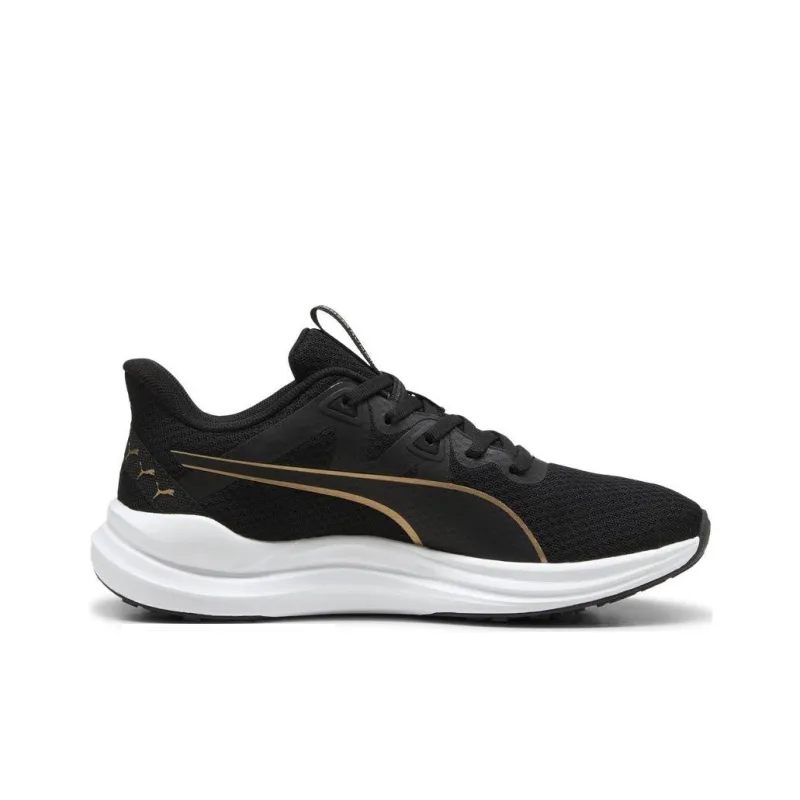 PUMA Reflect Lite Anti Slip Wear Resistant Low Top Casual Running Shoes Unisex Black Gold-1