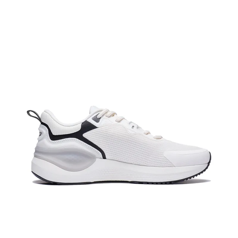 LiNing Cushioned Anti Slip Wear Resistant Breathable Lightweight Low Top Running Shoes Men's White-1
