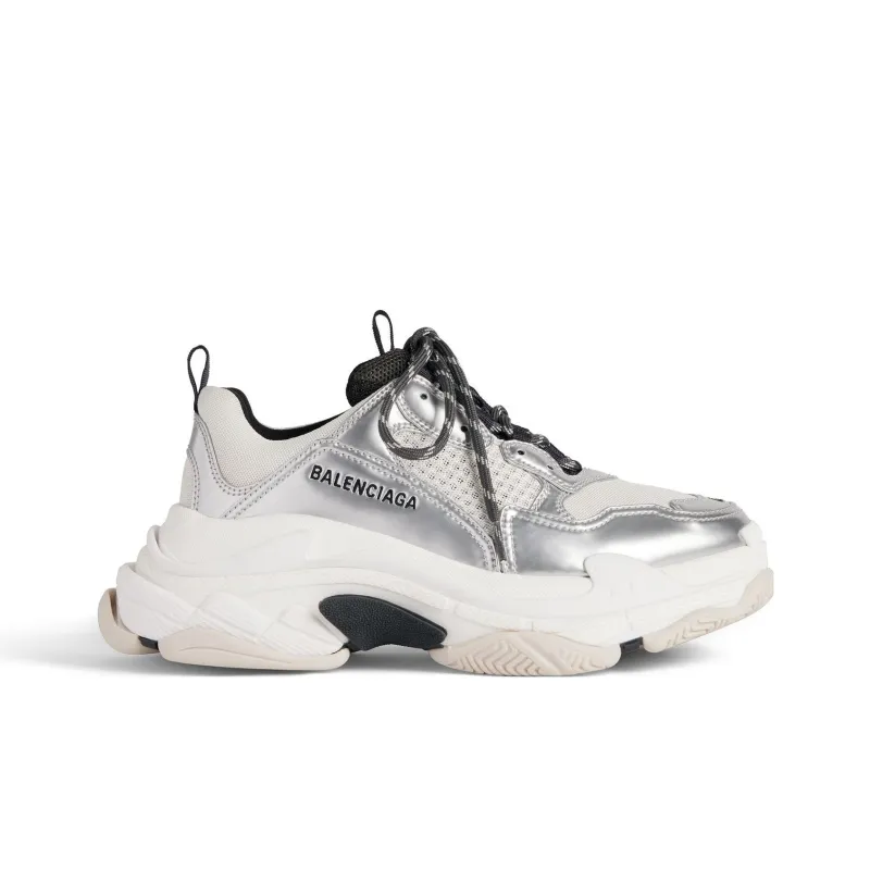 Balenciaga Triple S Black White Silver-1