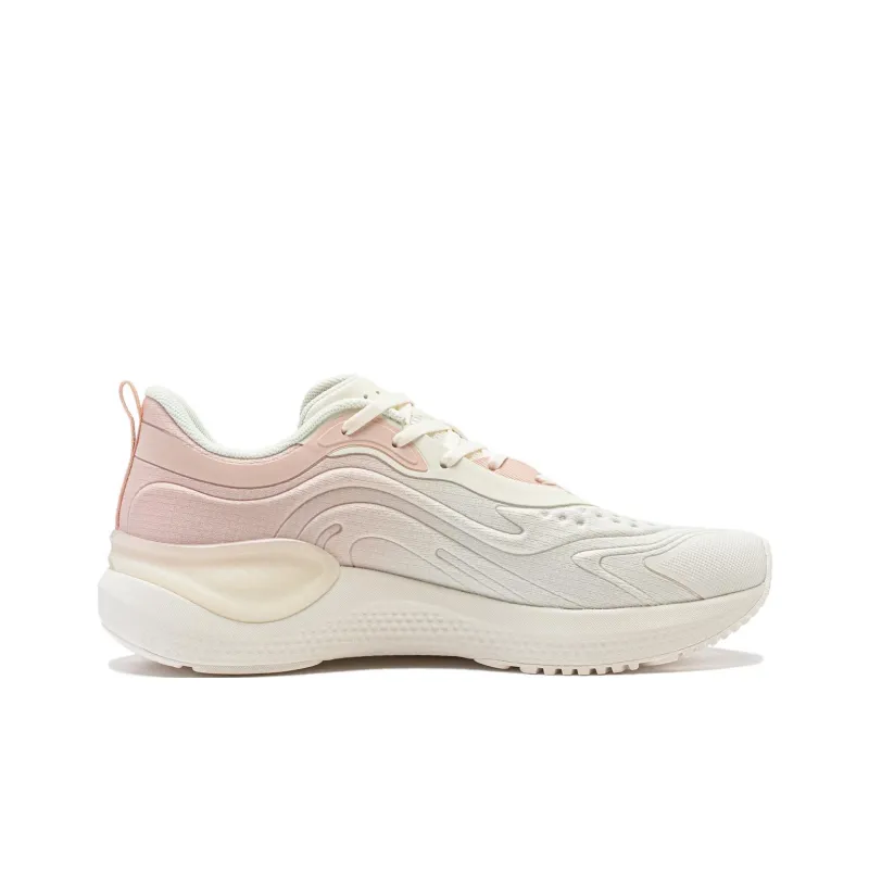 LiNing EazGo Cushioning Wear Resistant Low Top Running Shoes Women's White Pink-1