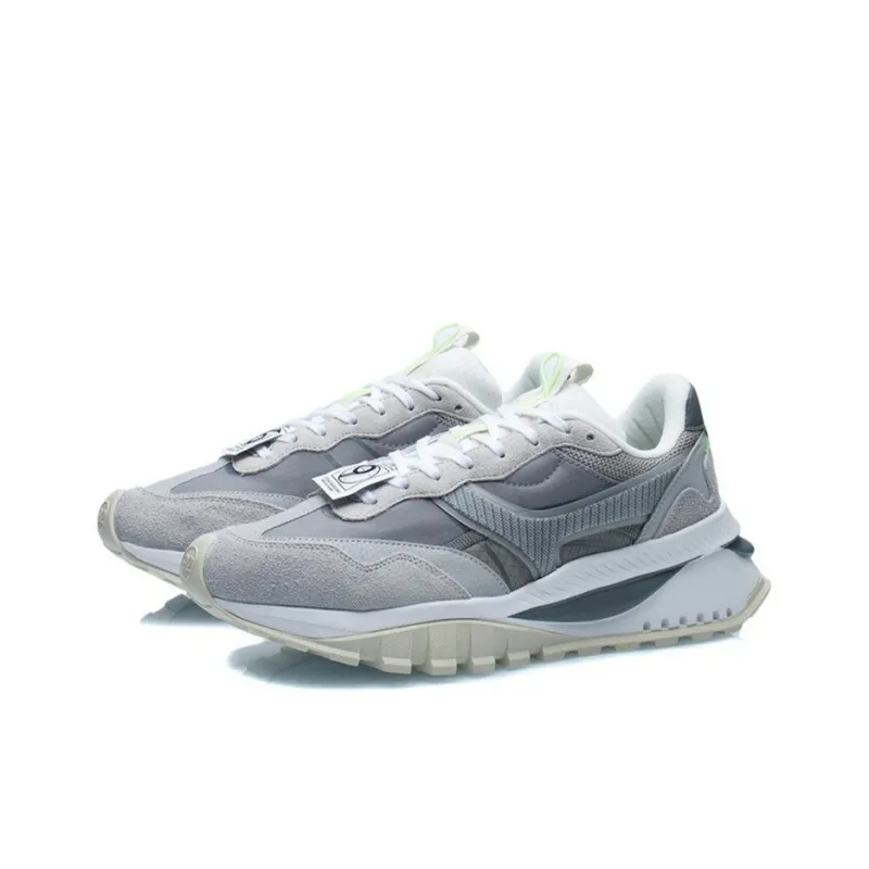 LiNing Fangyuan EVO Anti Slip Wear Resistant Low Top Running Shoes Gray-2