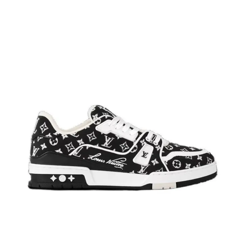 LOUIS VUITTON Trainer Black Monogram Textile-1