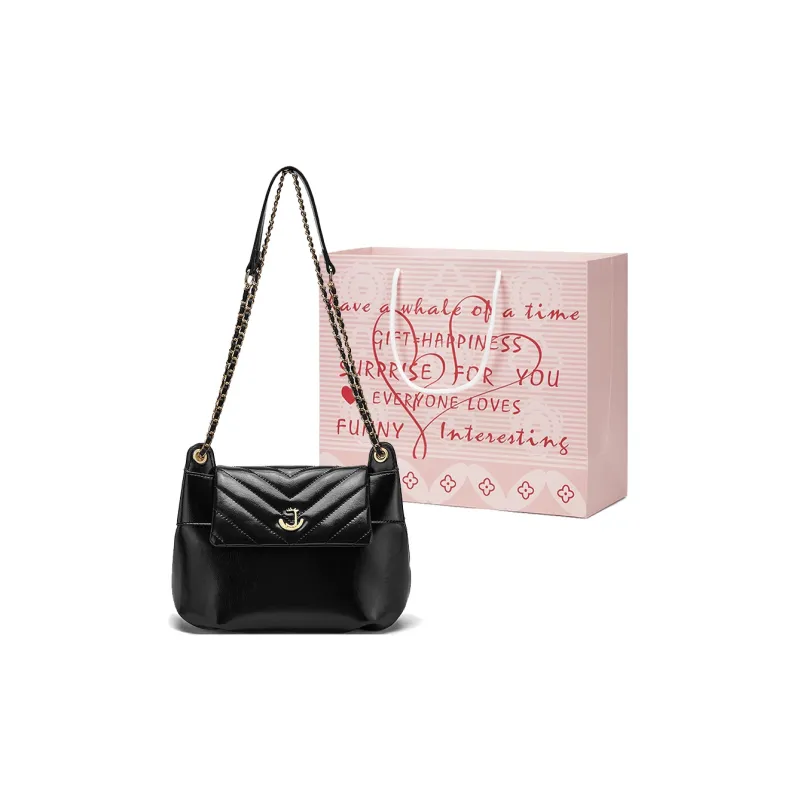 CORALDAISY Synthetic Leather Shoulder Bag Crossbody Bag Women's Black-8