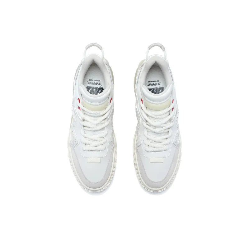 LiNing 001 UNBLOCK Unblock Anti Slip Wear Resistant Low Top Skateboard Shoes Men's Mist White Pearl White-3