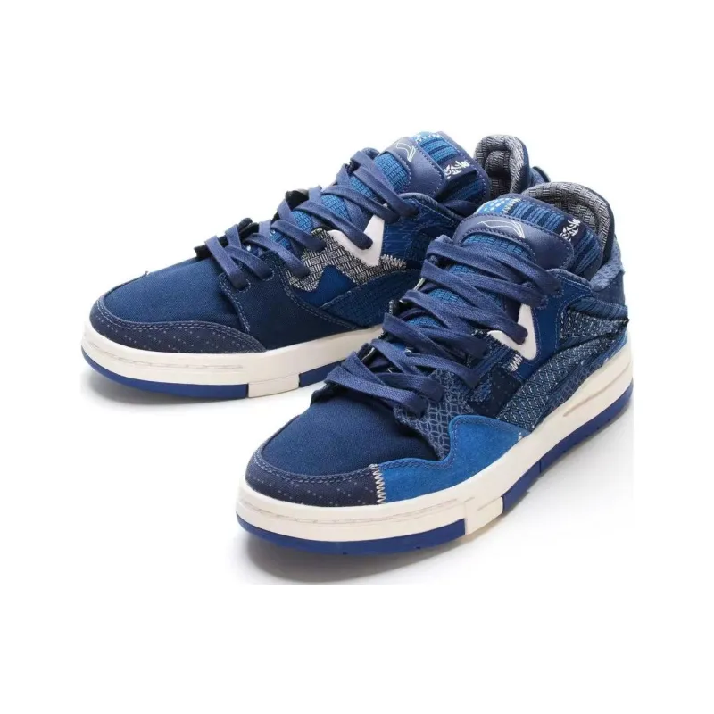 LiNing Wave Pro Anti Slip And Wear Resistant Breathable Low Top Skateboard Shoes Men's Blue-3