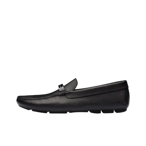 PRADA Logo Plaque Loafers