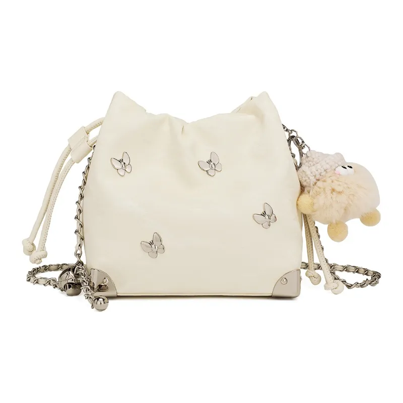 MEXICAN PU Shoulder Bag, Chain Crossbody Bag Trumpets Women's Light Pink/Gray Blue/Gray Blue/Light Green/Ecru-0
