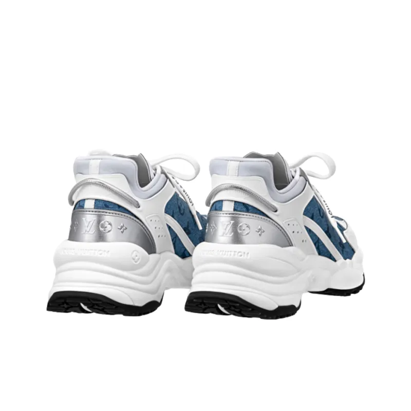 LOUIS VUITTON Run 55 Sneakers 'Denim Monogram Silver' Women's-2