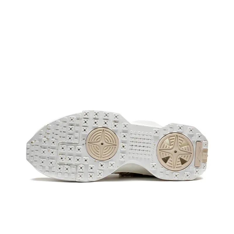 LiNing CF Xingshan 2.0 Thermal Slip Resistant And Abrasion Resistant Mid Top Sports Casual Shoes Unisex White Gold-3