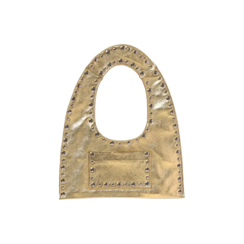Gimaguas Leather Handbag Shoulder Bag Mini Women's Gold-0