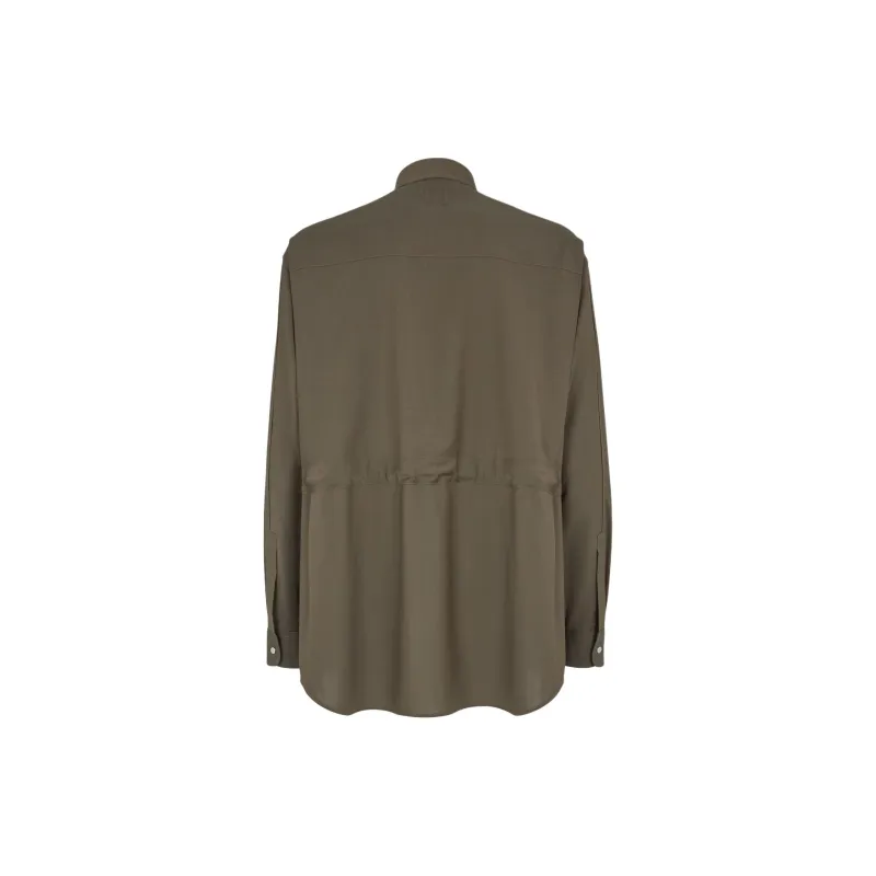 FENDI Long Sleeved Curved Hem Shirt-1