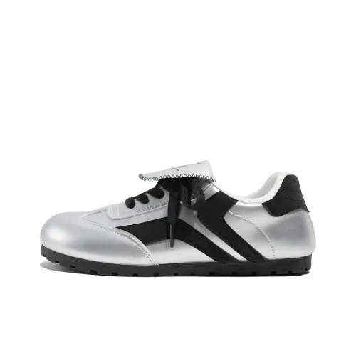 TUOPIN Pie Shoes Casual Shoes Women's Low-Top Silver/Black