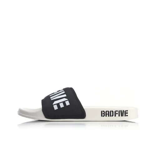 LiNing BADFIVE Slide EVA Quiet Slide Slippers Men's Black White