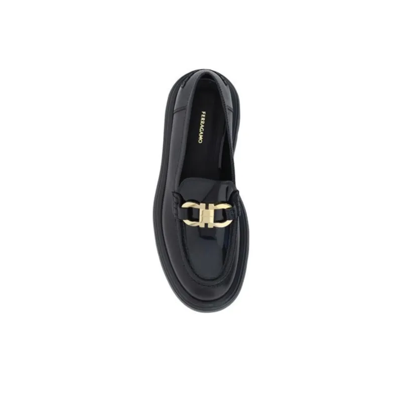 FERRAGAMO GANCINI Loafers Women's Black-4