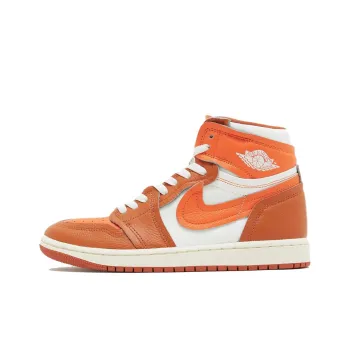 Jordan Air Jordan 1 Anti-Slip Wear-Resistant High-Top Vintage Basketball Shoes Women's Orange White