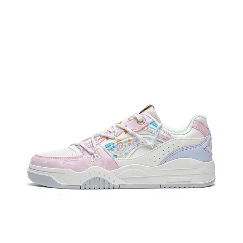 LINING Yuebai Skateboard Shoes Women's Low-Top White/Pink