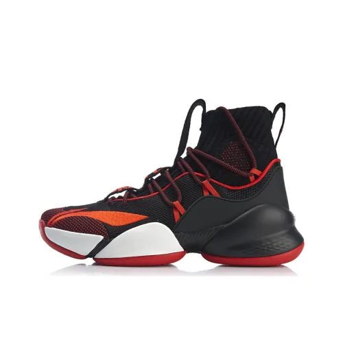 LINING Air Strike 5 PLAYOFF Basketball Shoes Men High-Top Black/Red