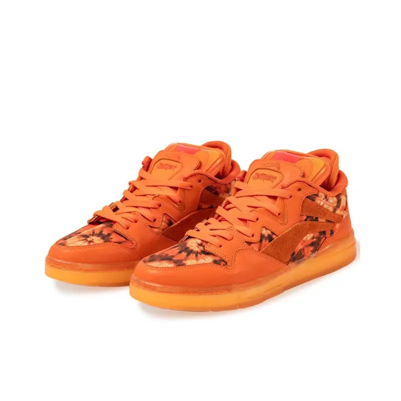 BURNIN x LiNing Wave Low Top Skateboard Shoes Women's Orange-1