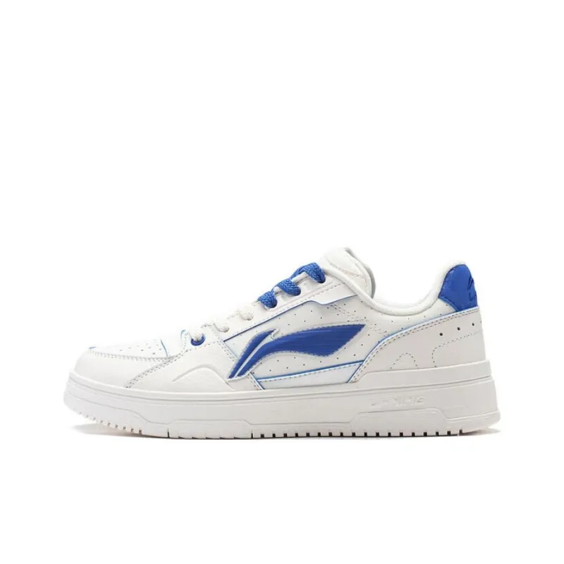 LiNing Tianji 2.0 Anti Slip Wear Resistant Low Top Skateboard Shoes Women's White Blue-0