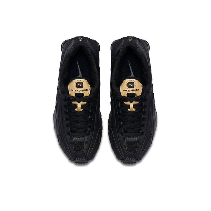 Nike Shox R4 Black Metallic Gold GS - POIZON