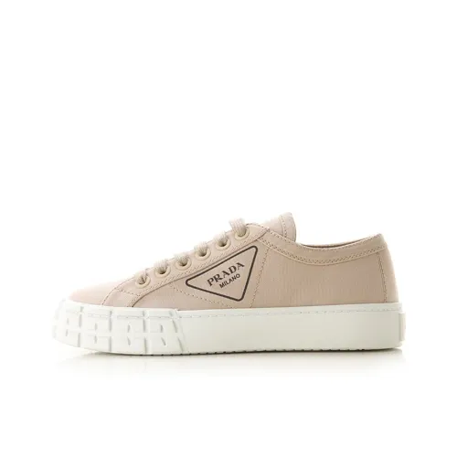 PRADA WHEEL Skateboard Shoes Women's Low-Top Beige