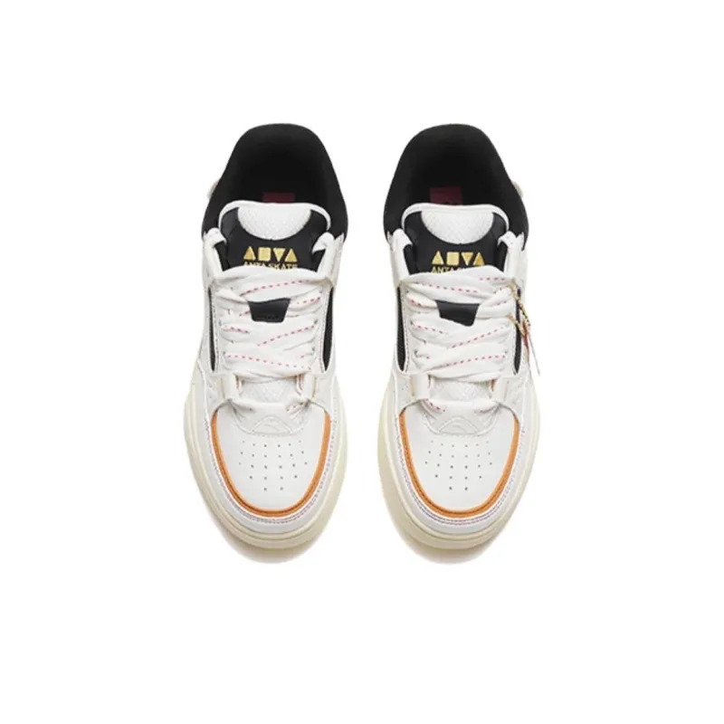 Anta Qie Jie Anti Slip Wear Resistant Low Top Skateboard Shoes Men's White Black Red Good Things Happen-3