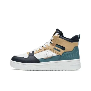 XTEP Off White Warm Anti Slip And Wear Resistant High Top Skateboard Shoes Men's Gray Black White