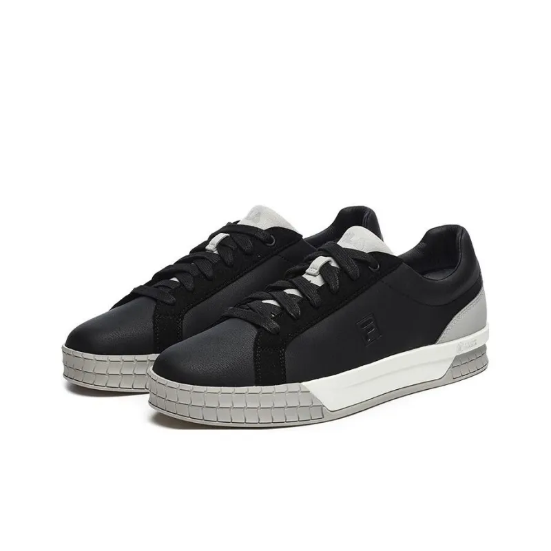 FILA ACE Anti Slip Wear Resistant Low Top Modern Skateboard Shoes Black-2
