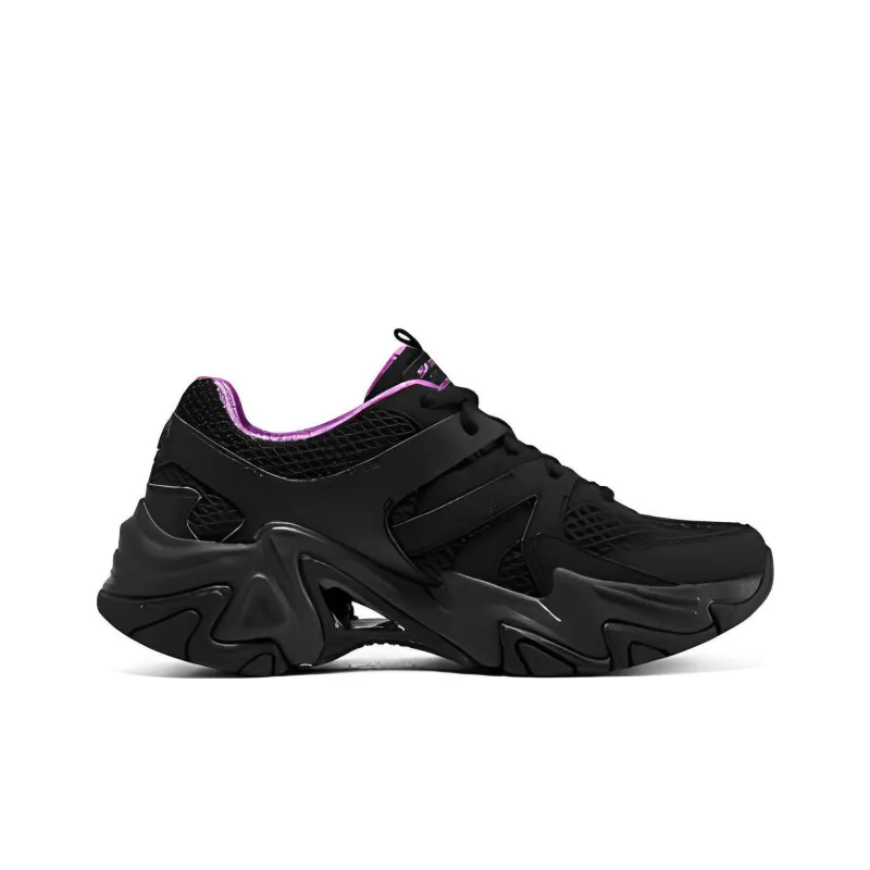 Skechers Stamina V3 Street Cushioning Anti-Slip And Wear-Resistant Low-Top Casual Shoes Women's Black Purple-1