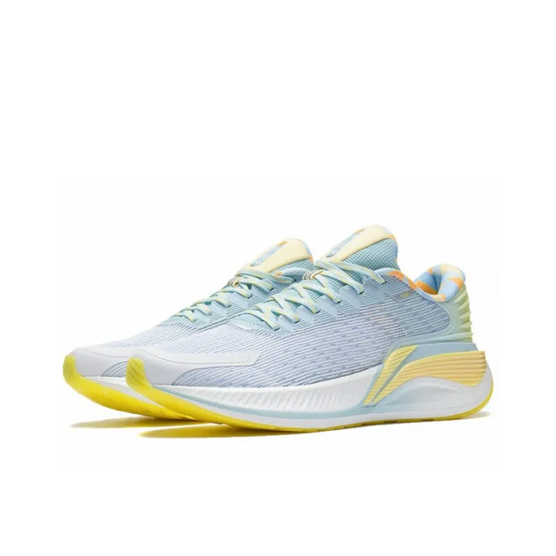 LINING YueYing 2.0 Pro Running Shoes Women's Low Top Standard White/Ice Blue/Yellow-2