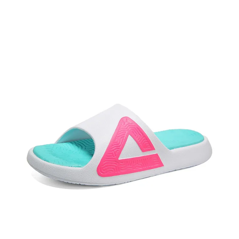 PEAK Foam Sole EVA Slip Resistant Slide Slippers Unisex White Rose Red-1