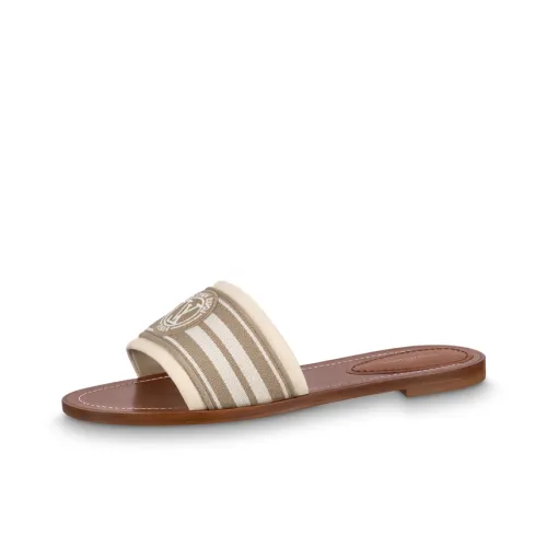 LOUIS VUITTON Lock It Slide Slippers Women's Brown