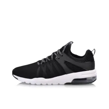 LiNing Bubble Cushioned Wear Resistant Slip Resistant Breathable Lightweight Low Top Casual Shoes Women's Black White