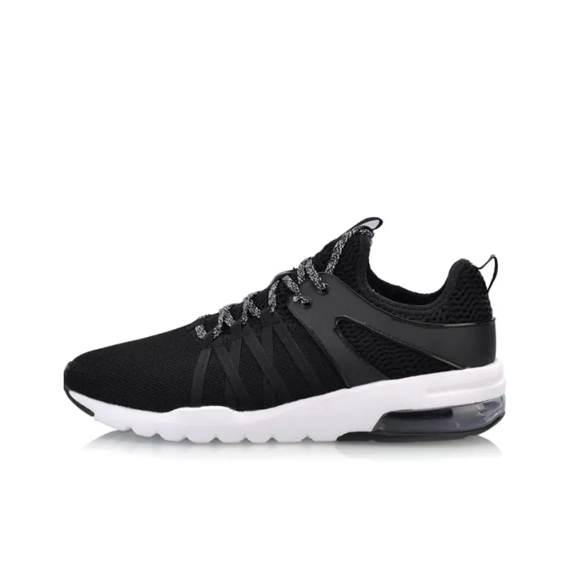 LiNing Bubble Cushioned Wear Resistant Slip Resistant Breathable Lightweight Low Top Casual Shoes Women's Black White-0