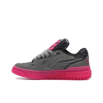 WHOOSIS LiNing Anti Slip Wear Resistant Low Top Skateboard Shoes Purple Gray