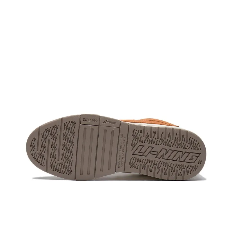LiNing Pro Anti Slip Wear Resistant Low Top Skateboard Shoes Women's White Orange-5
