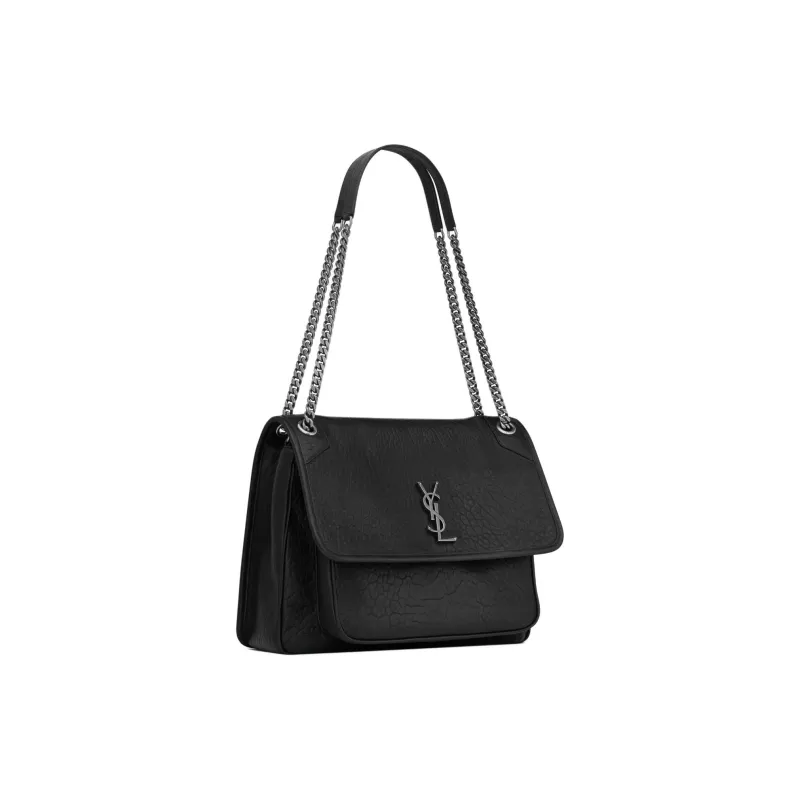 SAINT LAURENT Niki Grain Sheepskin Handbag, Shoulder Bag Women's Black-1