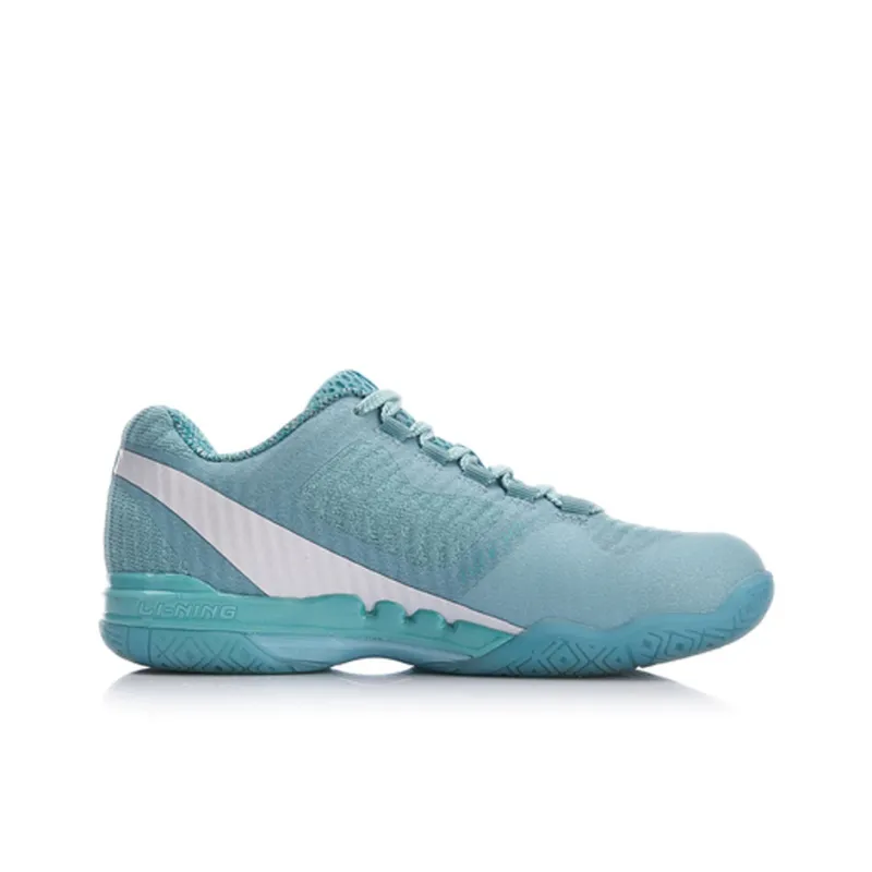 LiNing Pioneers Rebound Cushioning Breathable Wear Resistant Low Top Badminton Shoes Women's Ocean Blue-1
