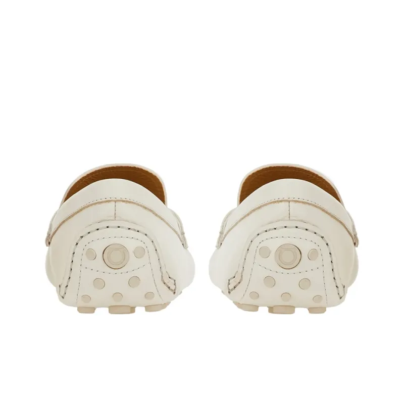 FERRAGAMO GANCINI Gommino Loafers Men's White-3