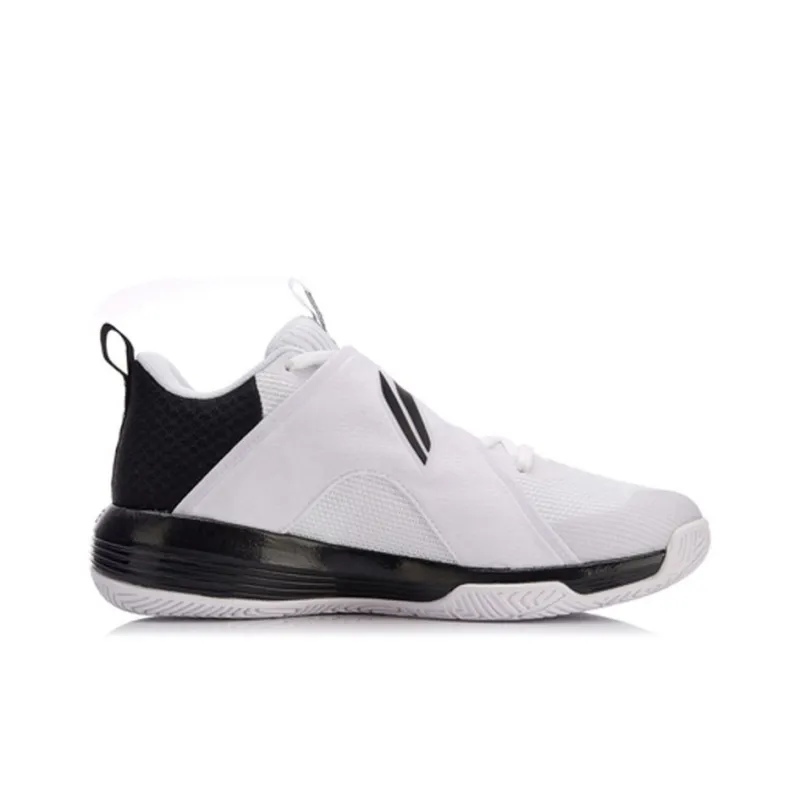 LiNing YuShuai 12 Non slip Lightweight Mid Top Basketball Shoes Men's Black White-1