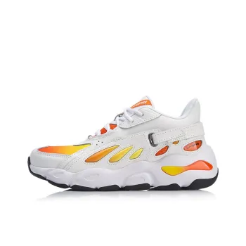 LiNing Butterfly Low Top Chunky Sneakers Women's White Orange