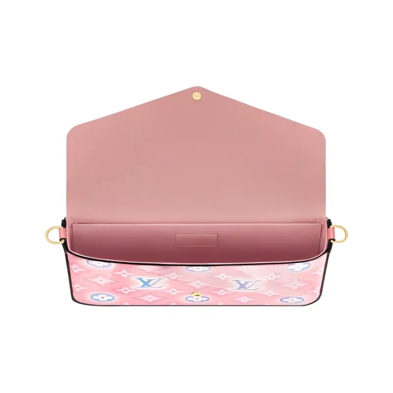 LOUIS VUITTON Félicie Pochette Monogram Verni Light Pink Neon-2